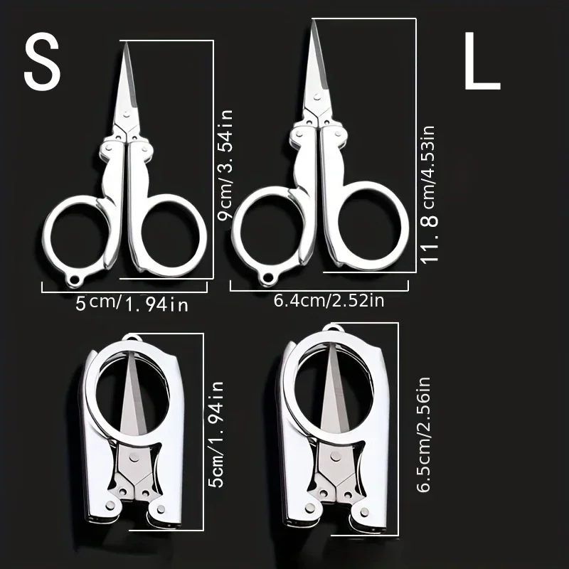 Tijeras de bolsillo plegables acero inoxidable para viajes