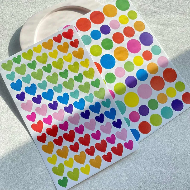 Pegatinas autoadhesivas infantiles con formas de estrella y corazón - imagen 4