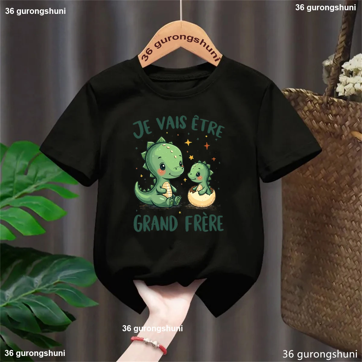 Camiseta de dinosaurio francés para hermano mayor, mensaje divertido - imagen 2