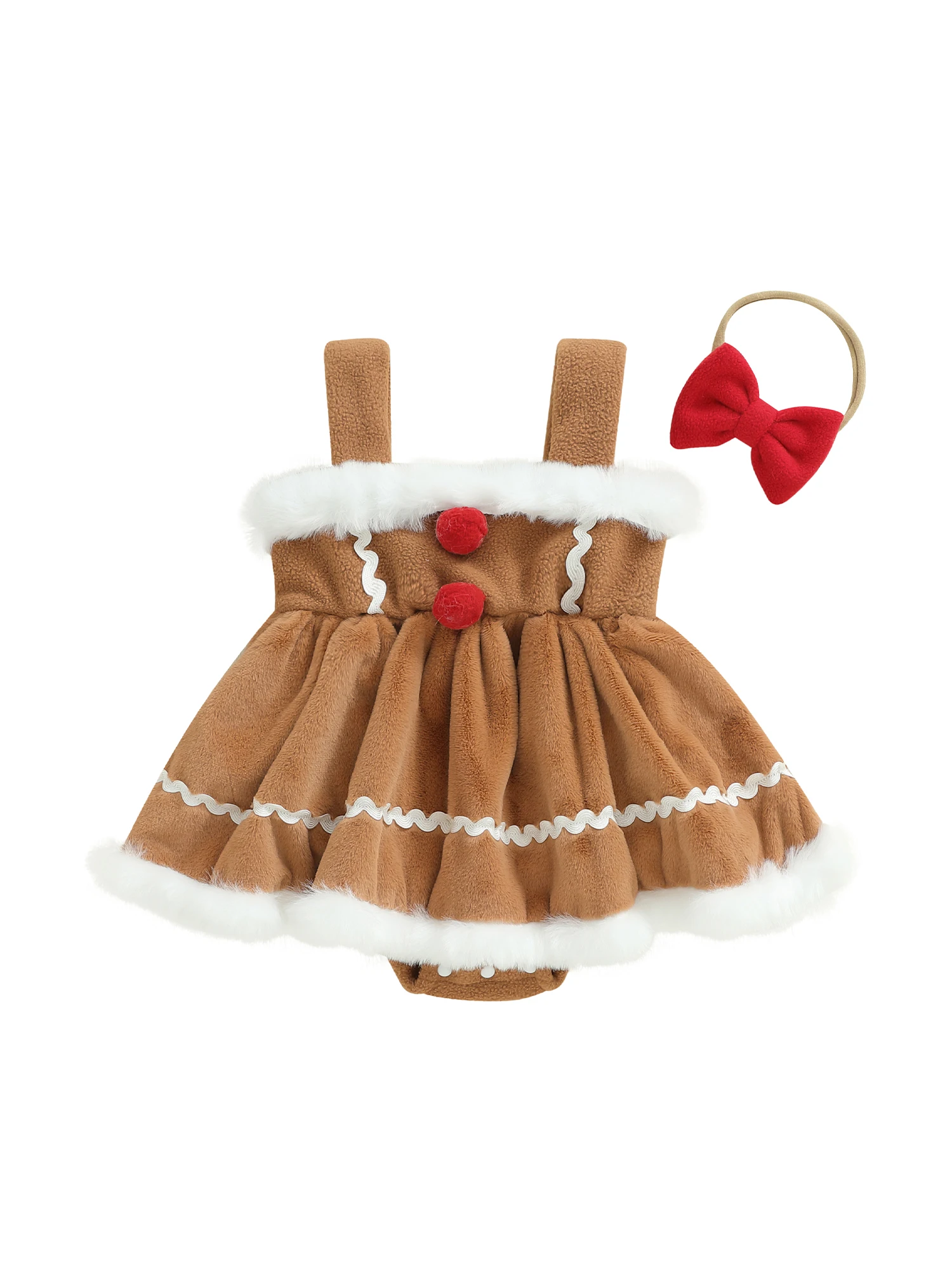 Vestido mameluco de Navidad con diadema