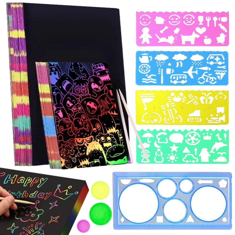 Papel rascar con colores revelados
