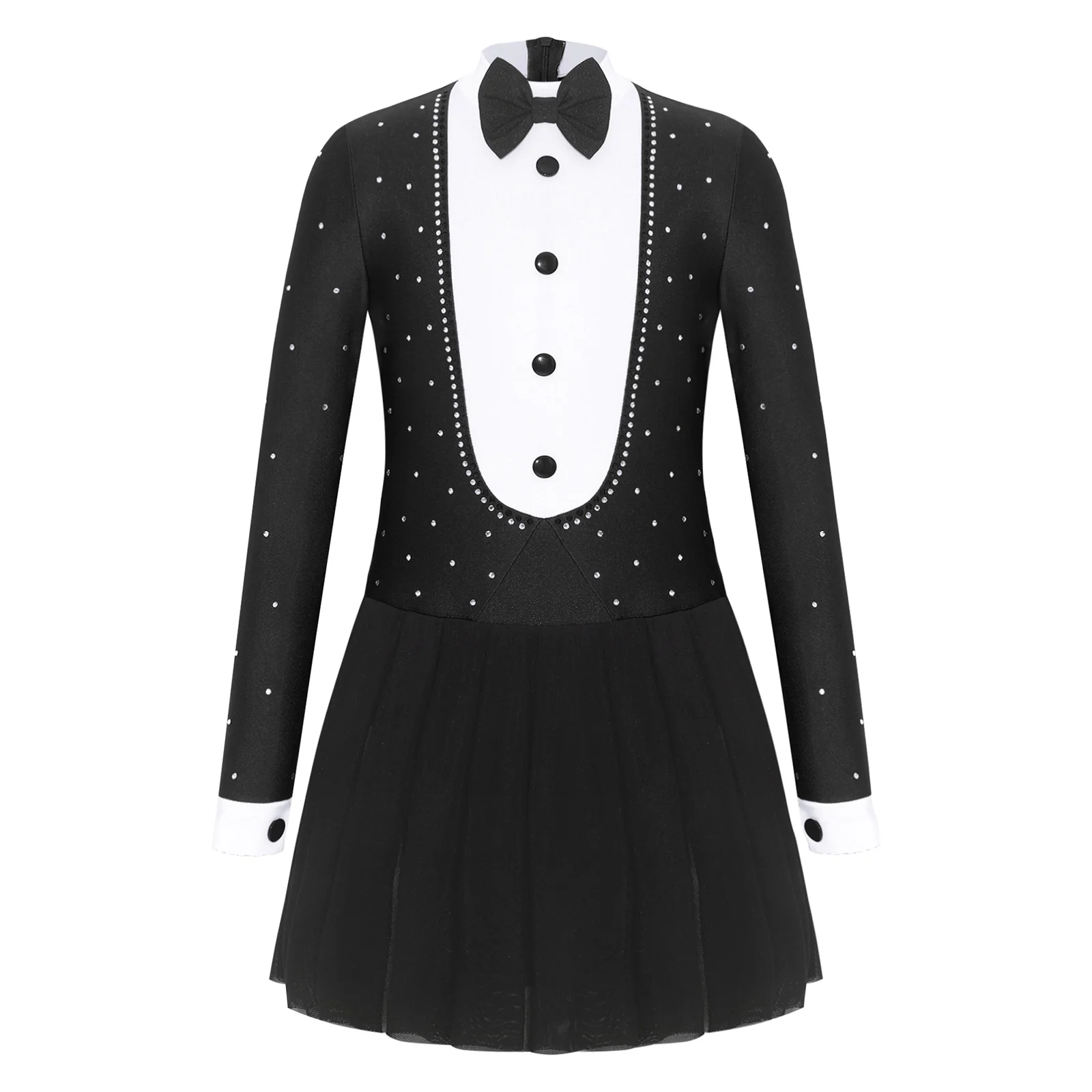Disfraz de mago para niñas, vestido ballet manga larga con strass - imagen 2