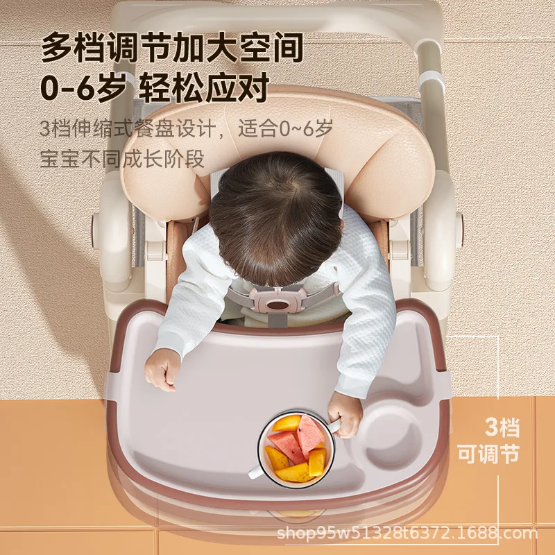 Silla alta bebé plegable para comedor multifuncional - imagen 4