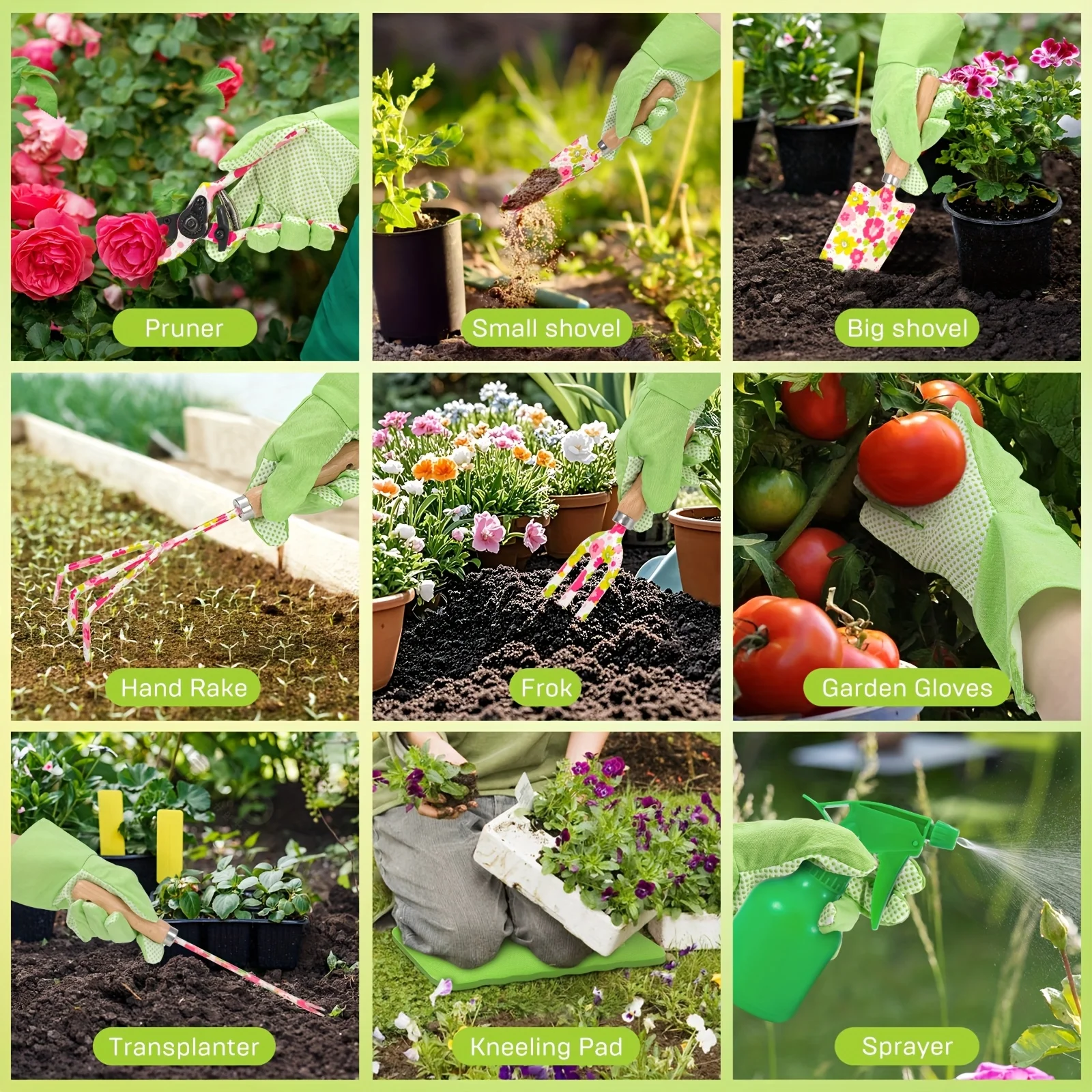 Herramientas de jardinería para niños con bolsa organizadora - imagen 5