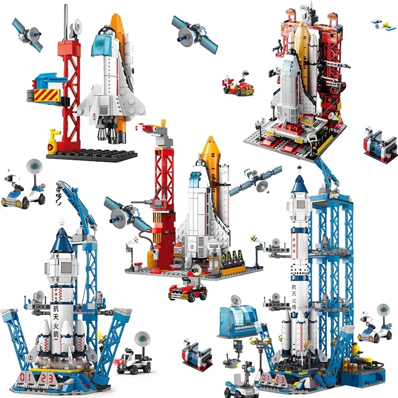 Set de construcción espacial con astronautas y cohete para niños - imagen 5