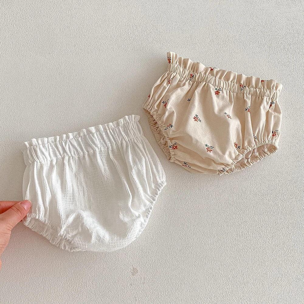 Bloomer floral de algodón y lino para niña recién nacida, verano - imagen 3