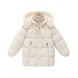 Chaqueta de plumón infantil acolchada de invierno con capucha parka