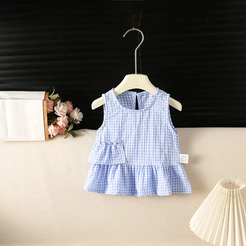 Conjunto de verano para niña: camisa muñeca con campanas azules - imagen 3