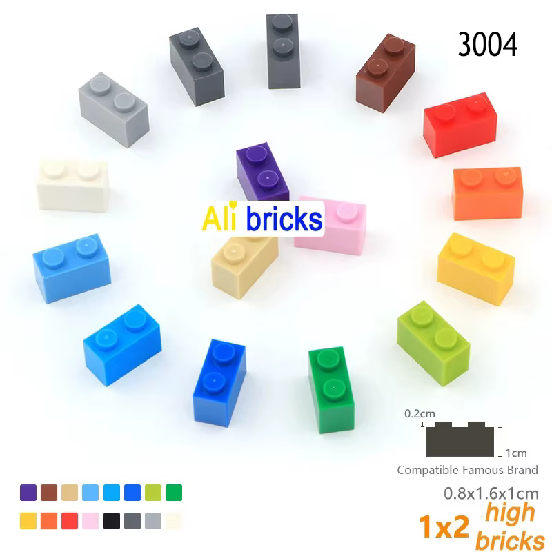 Bloques educativos 1x2 para niños - creativos, compatibles LEGO - imagen 4