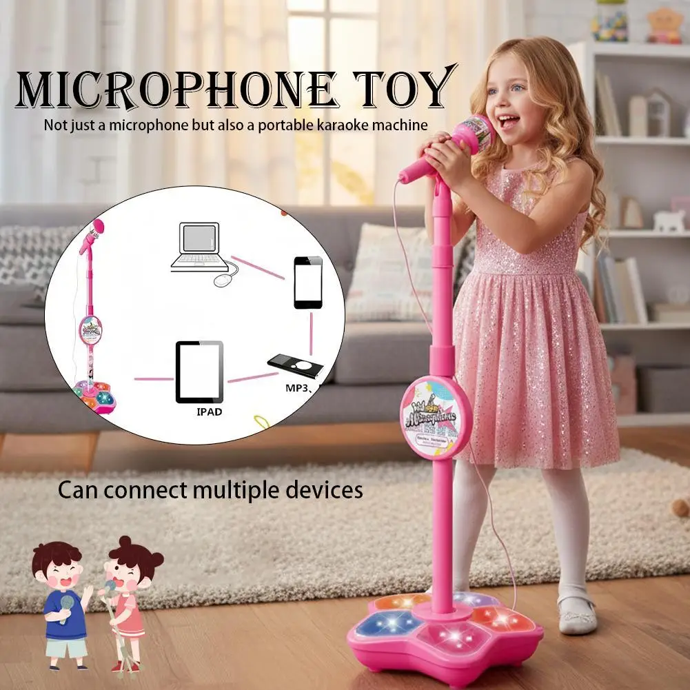 Máquina de karaoke infantil con micrófono y luces LED reutilizables - imagen 2