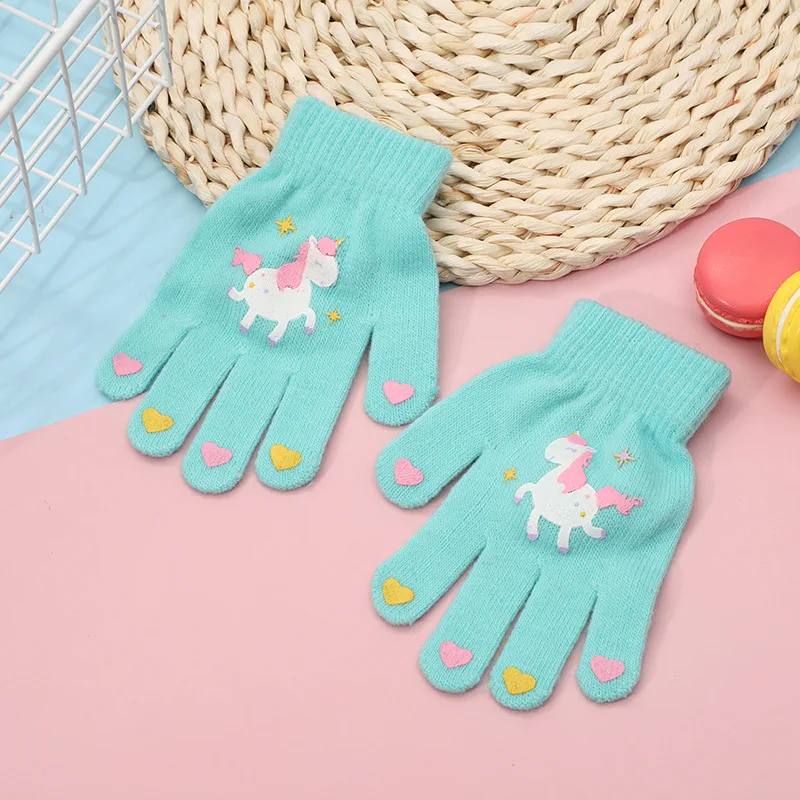 Guantes de invierno con diseño de dibujos animados infantiles