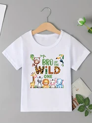 Camiseta infantil animal safari para el primer cumpleaños de niños