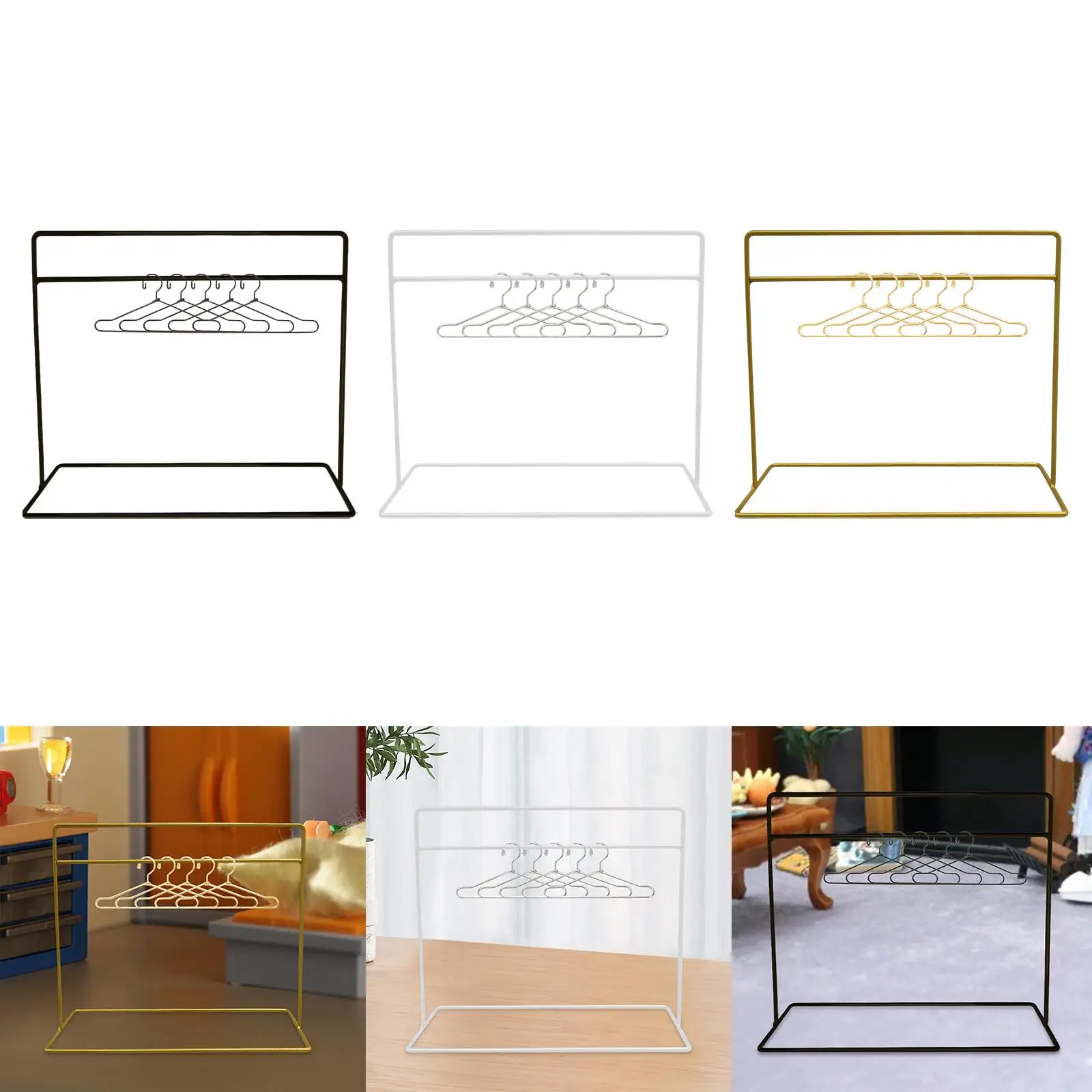 Escena de salón con perchero para organizar mini ropa