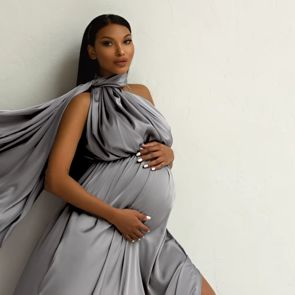 Vestido de maternidad elegante para sesión fotos y baby shower - imagen 2