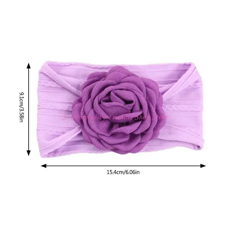 Diadema bebé transpirable de gasa con banda elástica y flor dulce - imagen 2