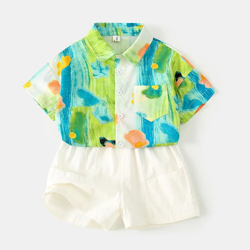 Conjunto de bebé veraniego: top de algodón y pantalón corto