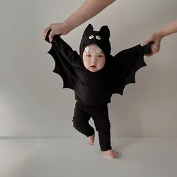 Milangel conjunto Halloween bebé: camisa murciélago y pantalón