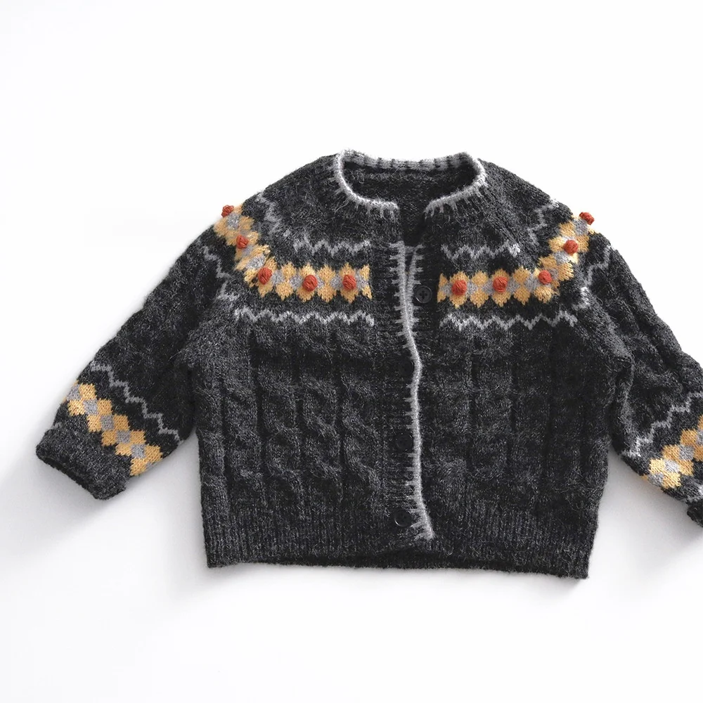 Suéteres y cárdigans de punto suaves para niños estilo coreano otoño - imagen 3