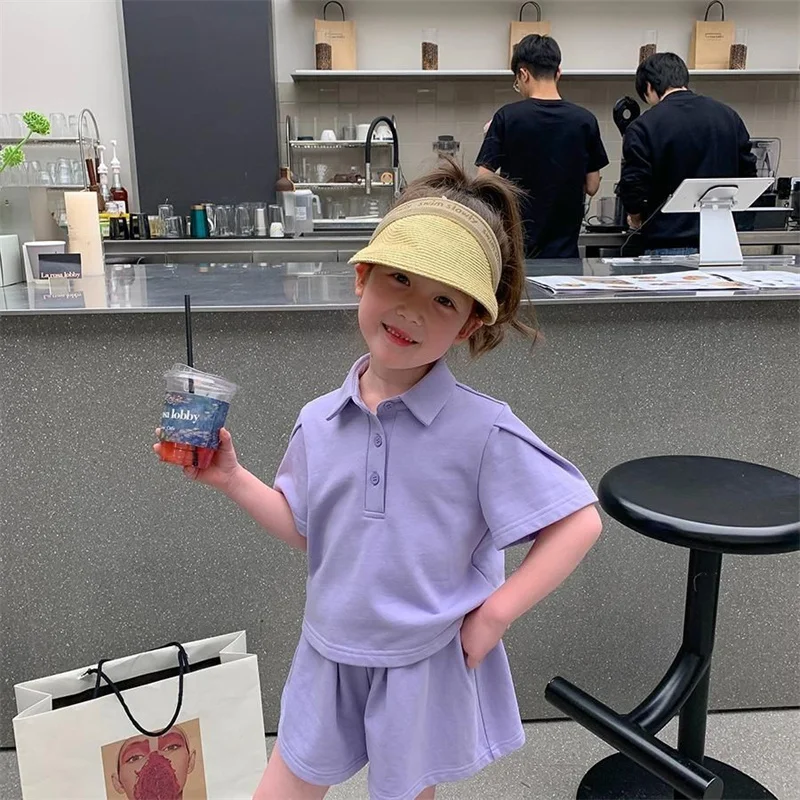 Conjunto bebé niña con camiseta de solapa y pantalón casual - imagen 5
