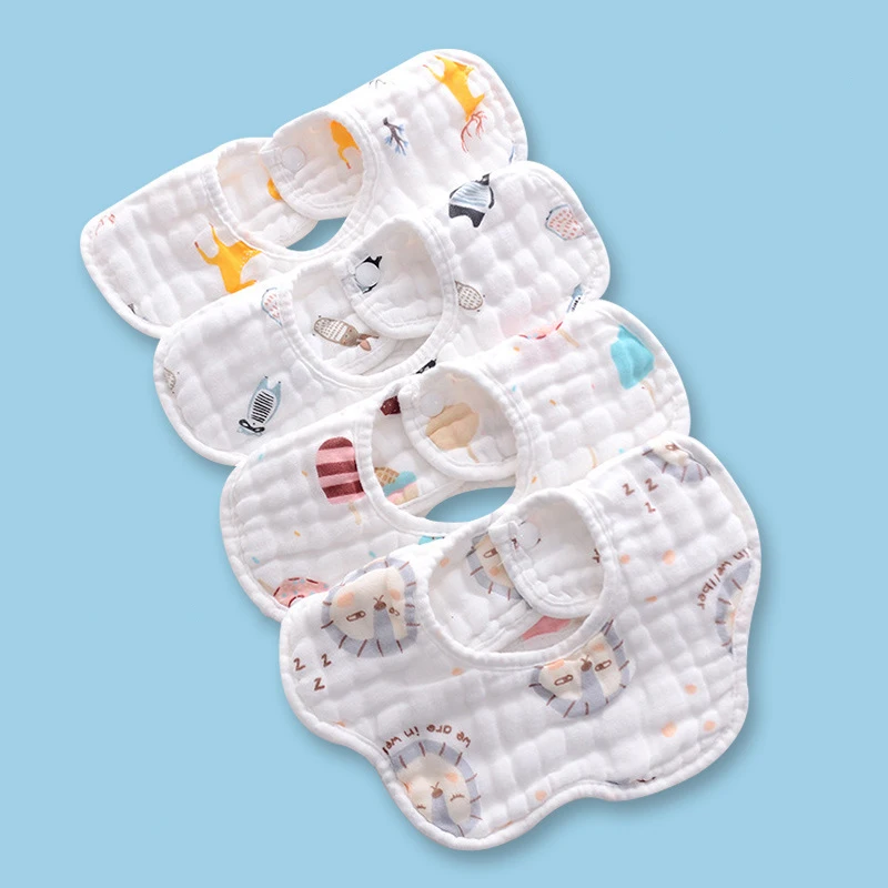 Weiche Baby Babero antisaliva de algodón para bebé con dibujos - imagen 5