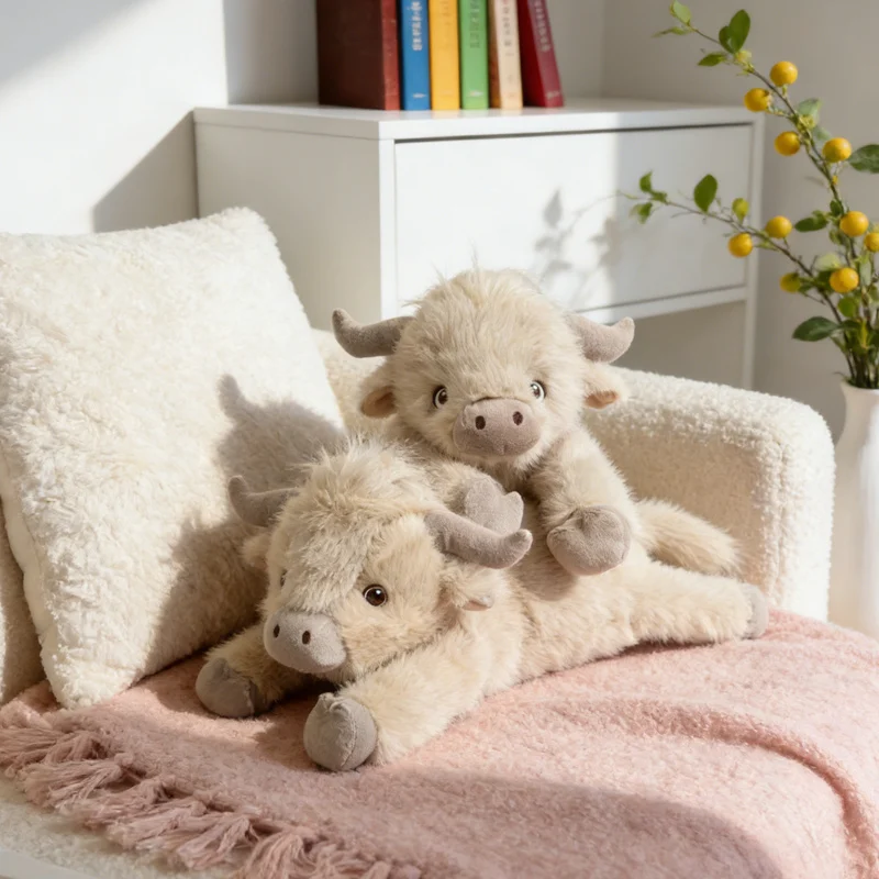 Peluche de vaca suave estilo tierno para niñas, decoración hogar - imagen 4