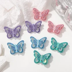 Horquillas para niña con lazo y flequillo de lentejuelas tejidas