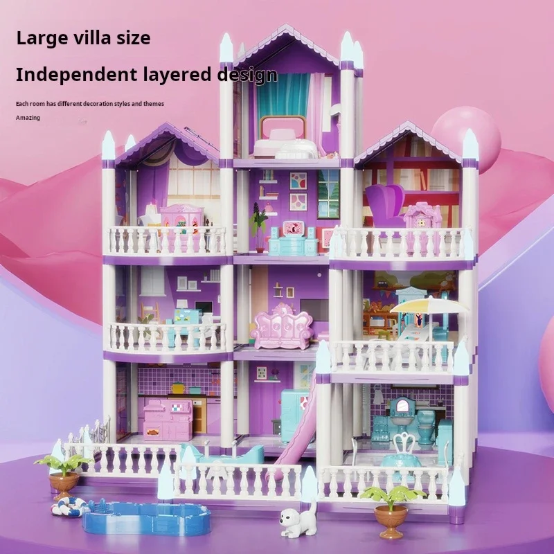 Castillo LED para princesas – Casa de muñecas infantil con luces - imagen 4