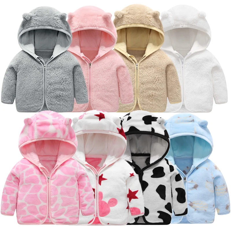 Chaqueta de franela con capucha para bebé y niño