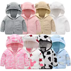Chaqueta de franela con capucha para bebé y niño