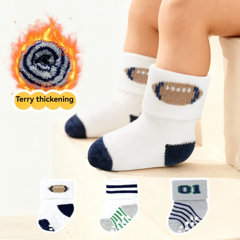 Calcetines de bebé con lazo grueso en algodón cálido – Invierno - imagen 3