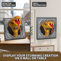 Bloques de construcción 3D de serpiente para decorar la pared
