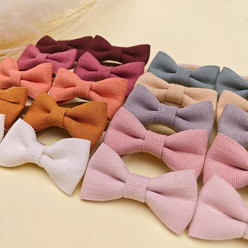Elásticos de pelo arco suave en algodón y lino para niña - imagen 4