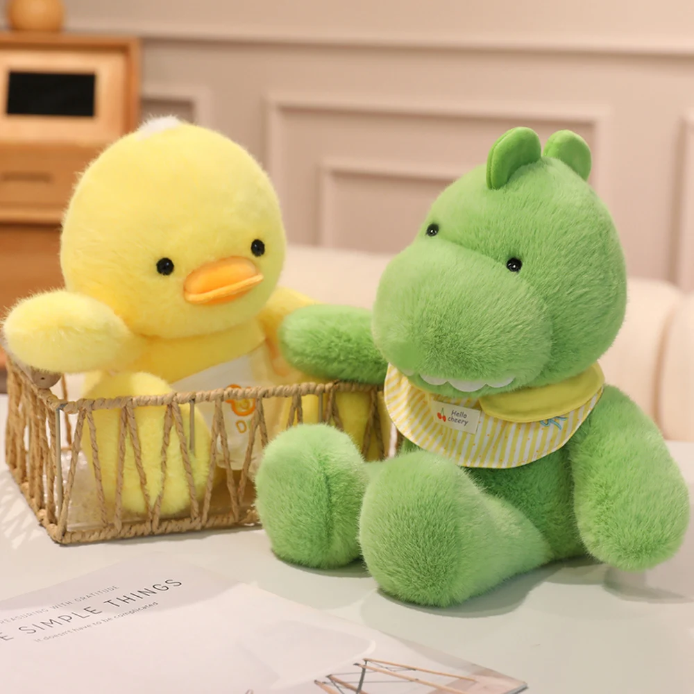 Peluche dinosaurio patito amarillo suave infantil para niños