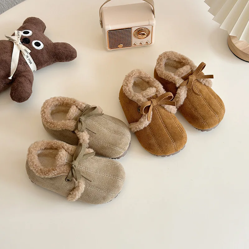 Zapatos de invierno mullidos antideslizantes sin cordones para niñas - imagen 2