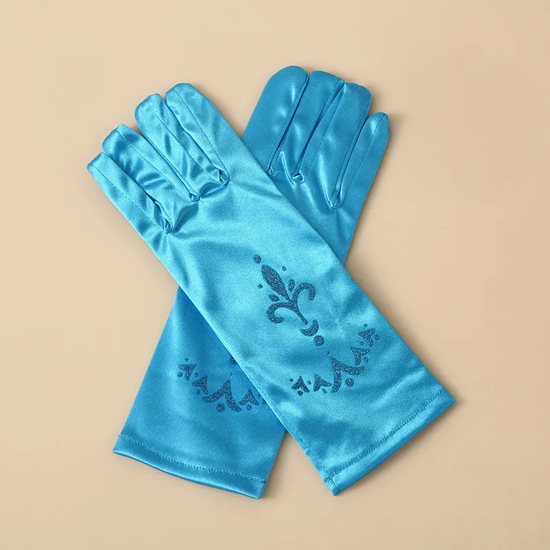 Guantes de satén para disfraz de princesa de las nieves – Talla única