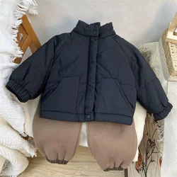 Abrigo acolchado infantil con cuello vuelto cálido de invierno