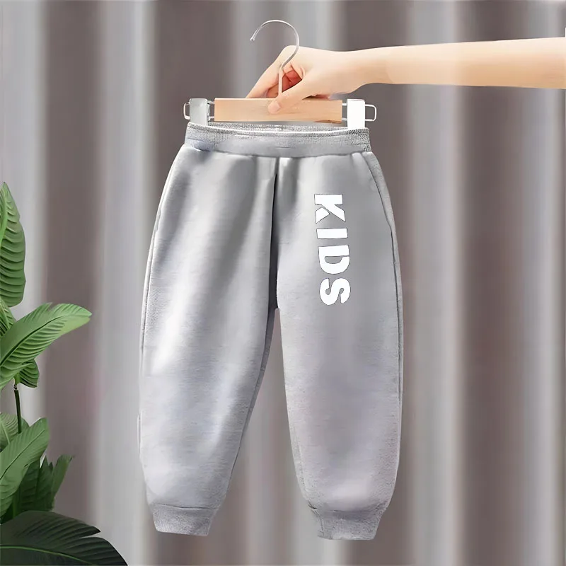 Pantalones deportivos infantiles de cintura elástica con letras - imagen 2