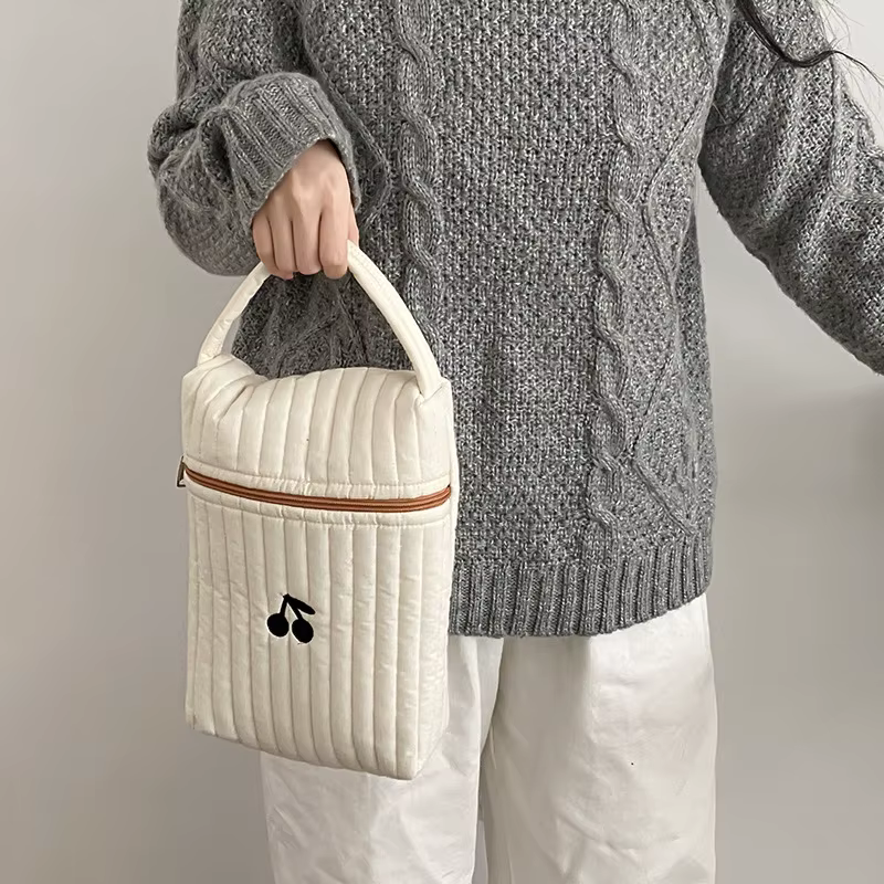 Bolsa de pañales beige con ositos - organizador práctico para mamá - imagen 4