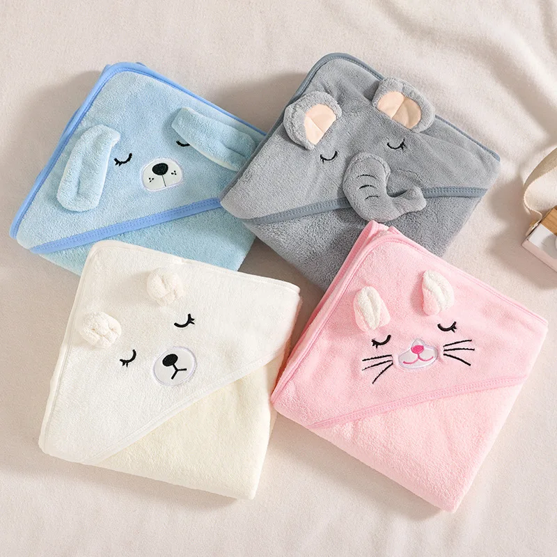 Toalla albornoz polar bebé con capucha y dibujos animados - imagen 3