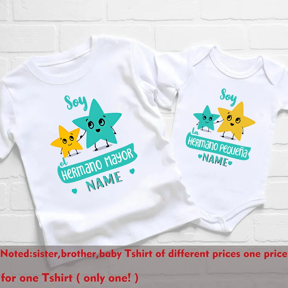 Conjunto a juego de hermanos con camiseta y body personalizados - imagen 2