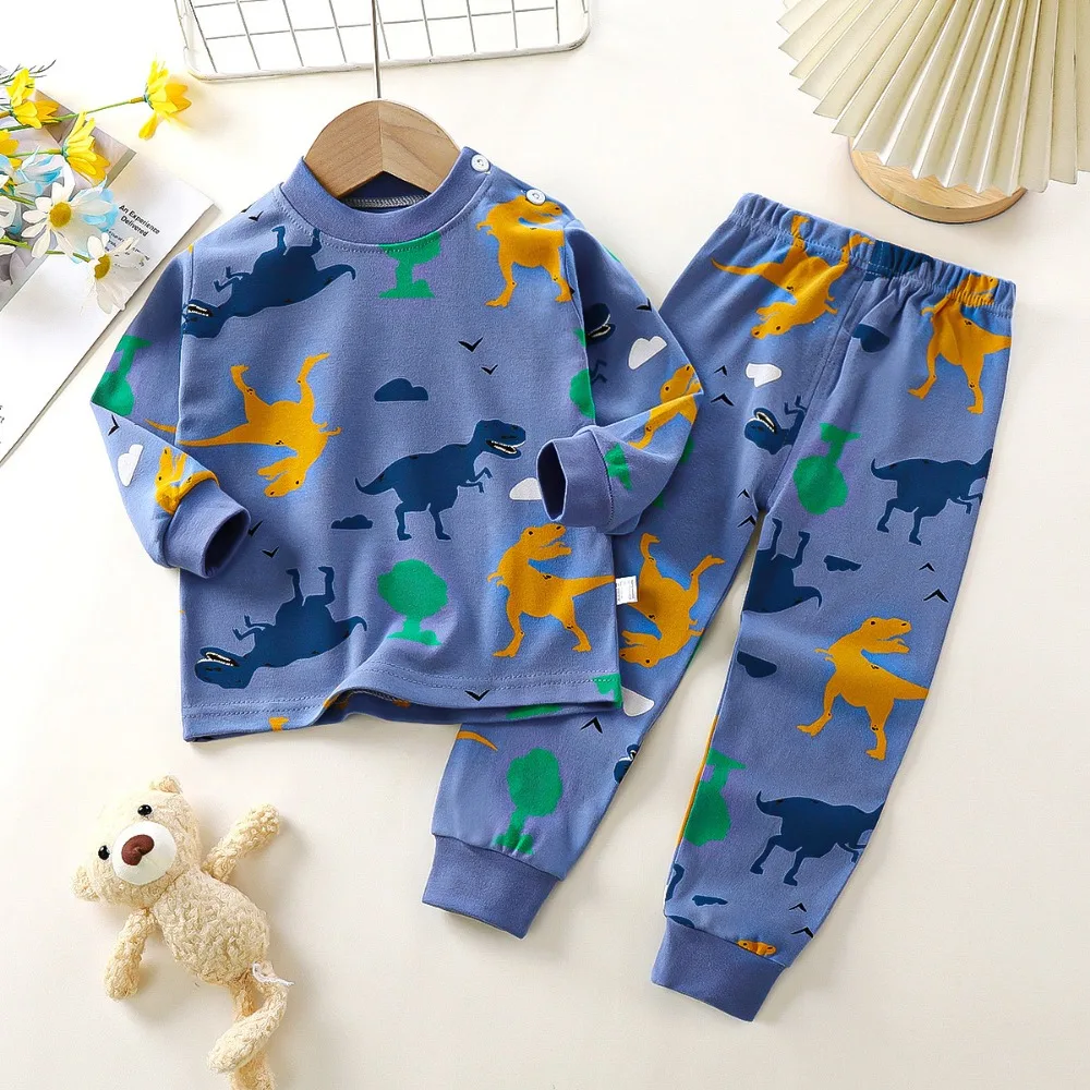 Conjunto de pijama niño de algodón ligero de manga larga