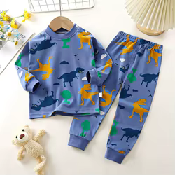 Conjunto de pijama niño de algodón ligero de manga larga