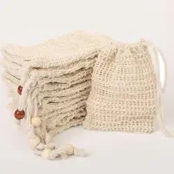 Bolsa exfoliante de malla para jabón en la ducha, ahorro de espuma