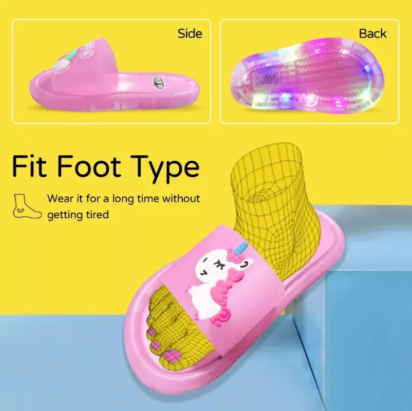 Zapatillas infantiles con estampado de unicornio y luces - imagen 3