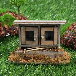 Casita de muñecas mini con puente pozo gallinero jardín hadas