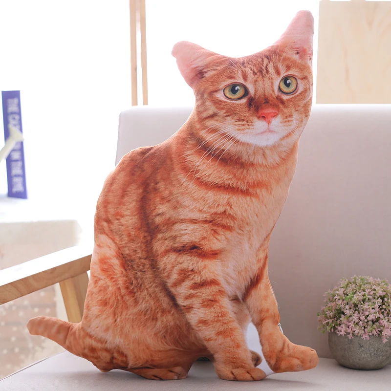 Cojín peluche de gato 3D suave y mullido para niños - imagen 3