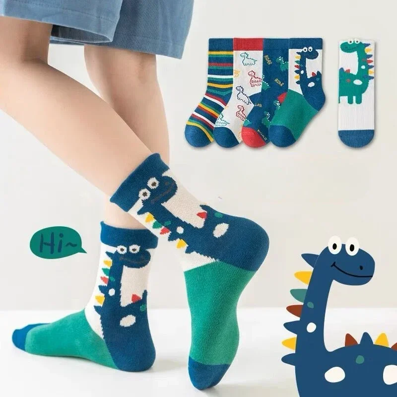 Calcetines de algodón con dinosaurios para niños - Otoño Invierno - imagen 4