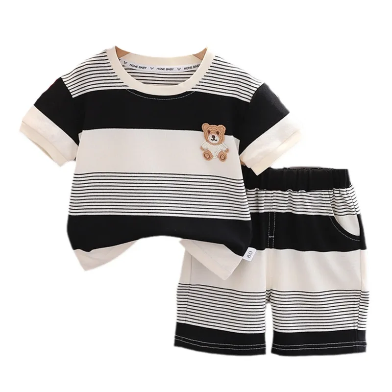 Conjunto verano niña camiseta rayas y pantalón corto