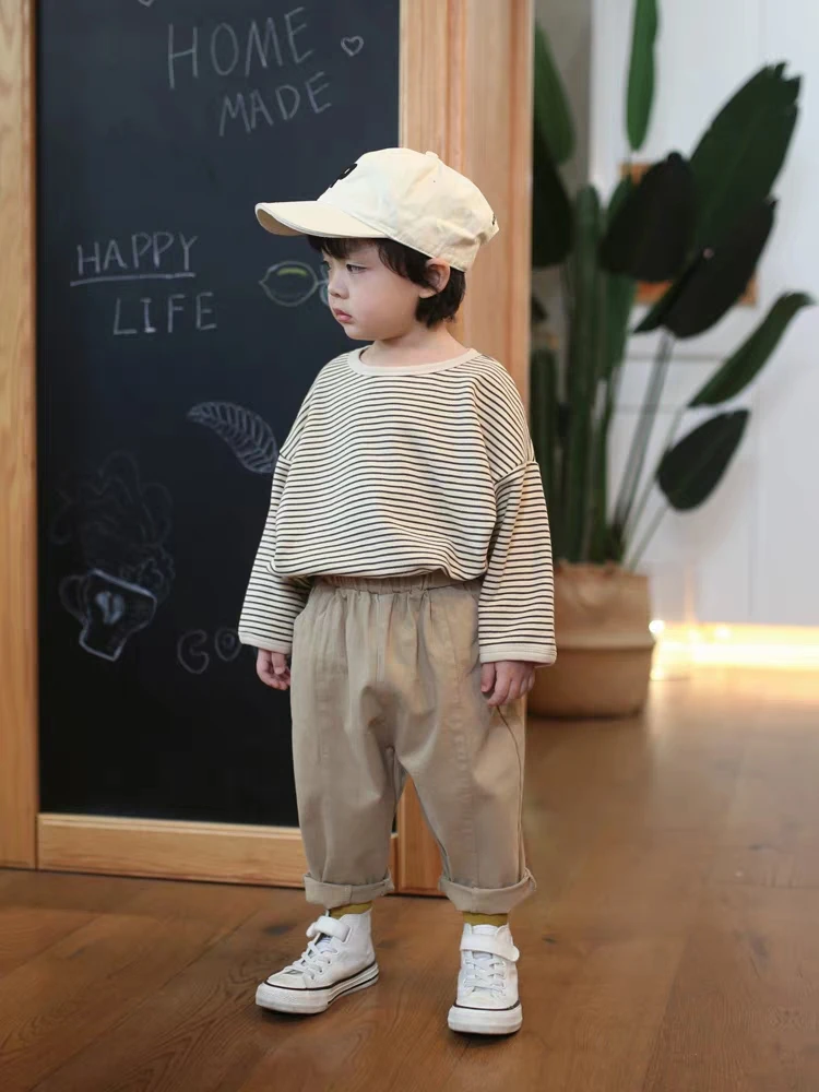 Sudadera holgada de diseño moderno para niños, cuello redondo - imagen 3