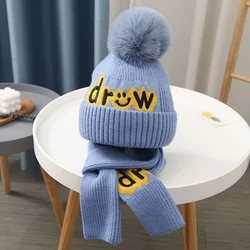 Conjunto gorro y bufanda infantil de punto para otoño e invierno